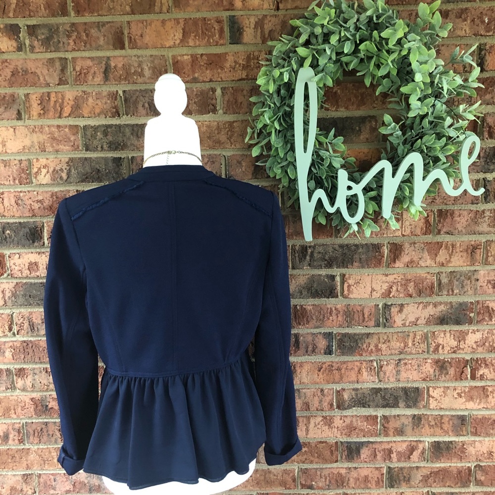 { KATE ROSY } Blue Lightweight Ruffle Blazer - Picture 7 of 8